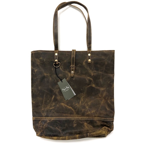 Myra Bag Handbags - Fleece Leather Tote Bag